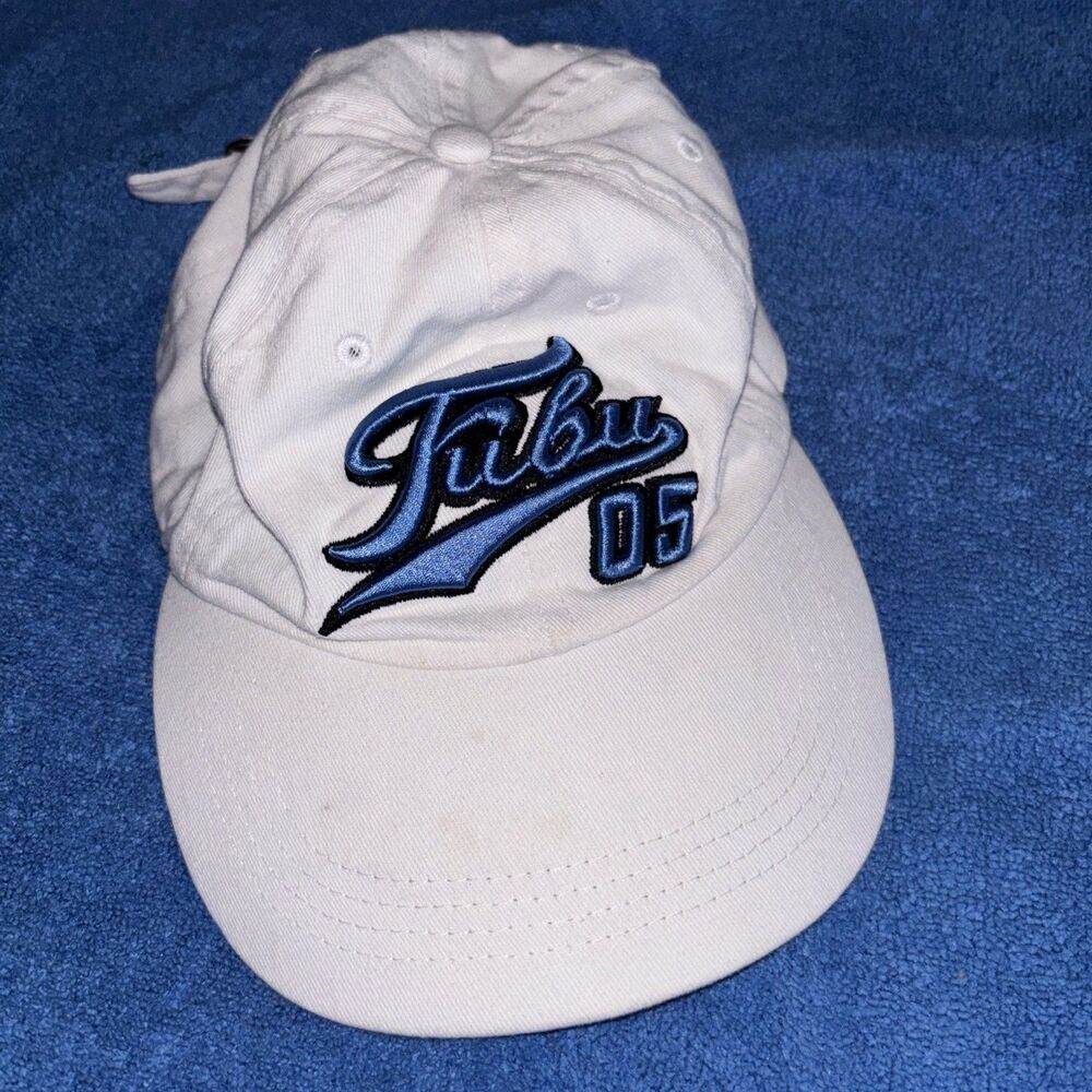 FUBU 05 Cap White Blue Embroidered Logo Y2K Men's Unisex Adult Adjustable